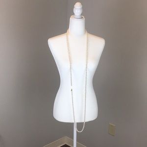 Faux Pearl Very Long Necklace